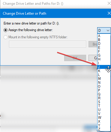 Change drive letter