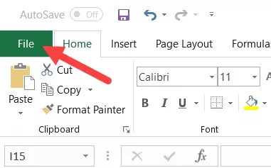 file option in excel