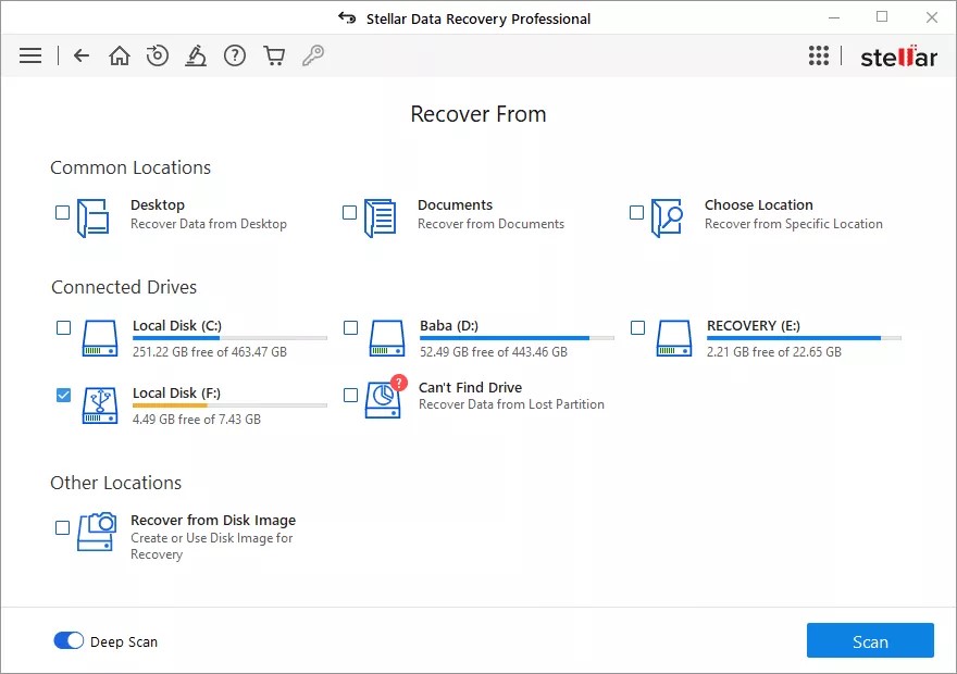 recover fom drive