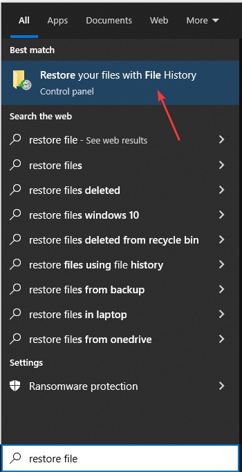 restore file