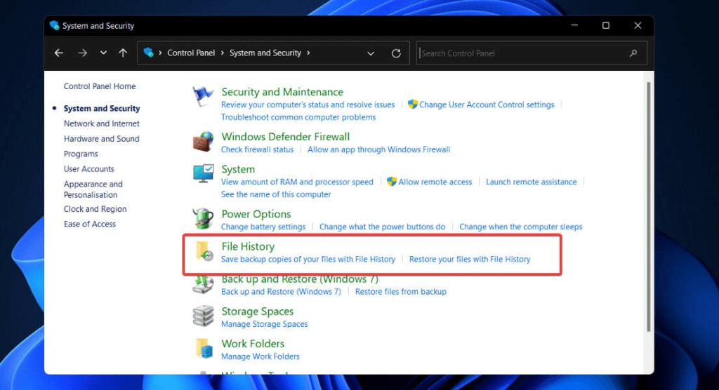 windows file history