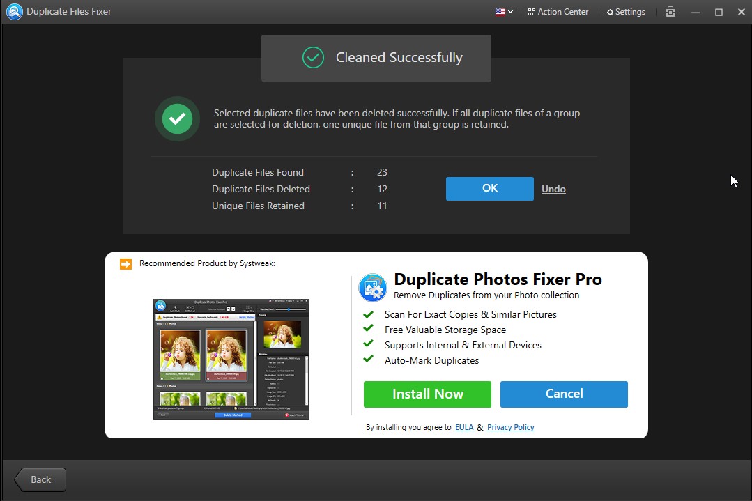 cleaned successfully