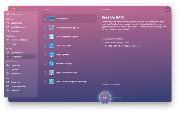 cleanmymac free up ram