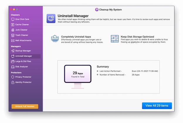 cms uninstall manager