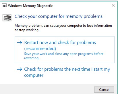 windows memory diagnostic