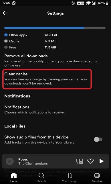 cache clear