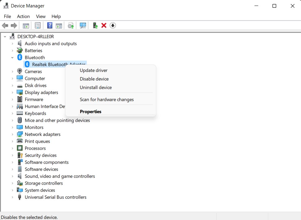device manager properiety