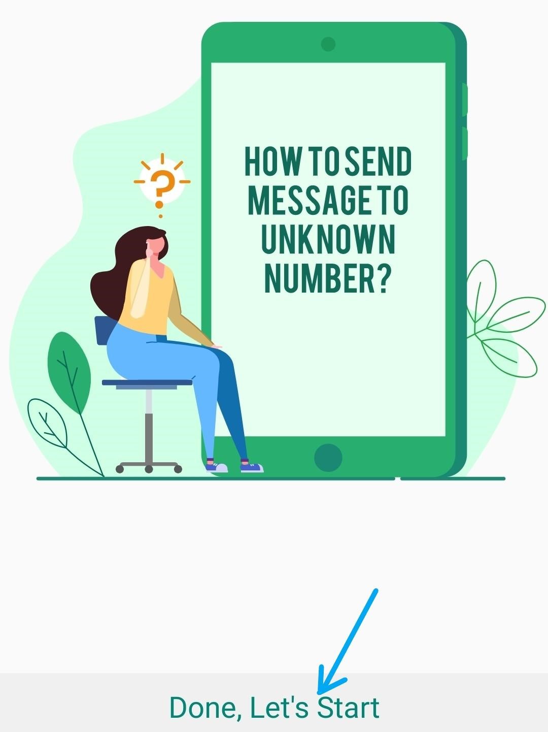 start message to unknon no