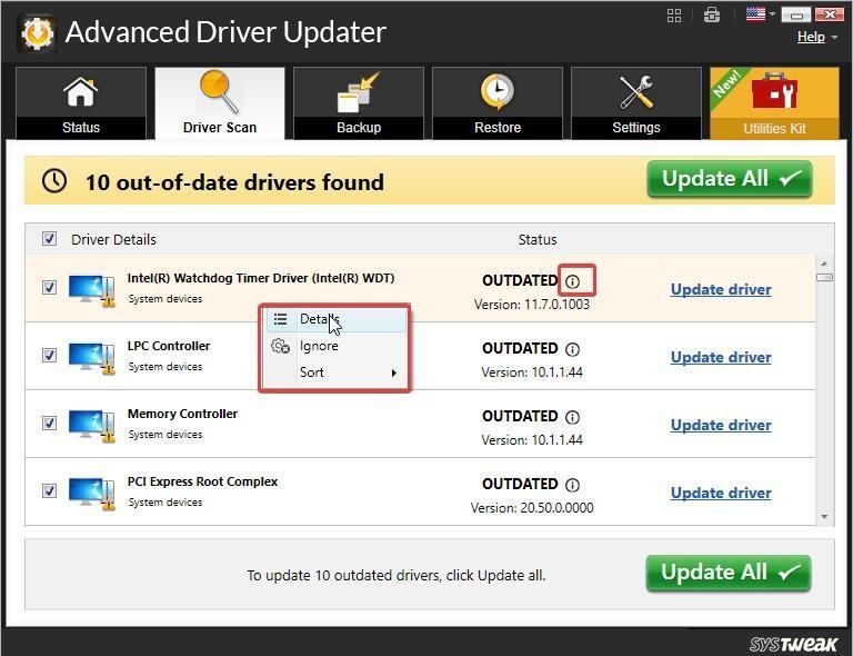 adu update outdated driver