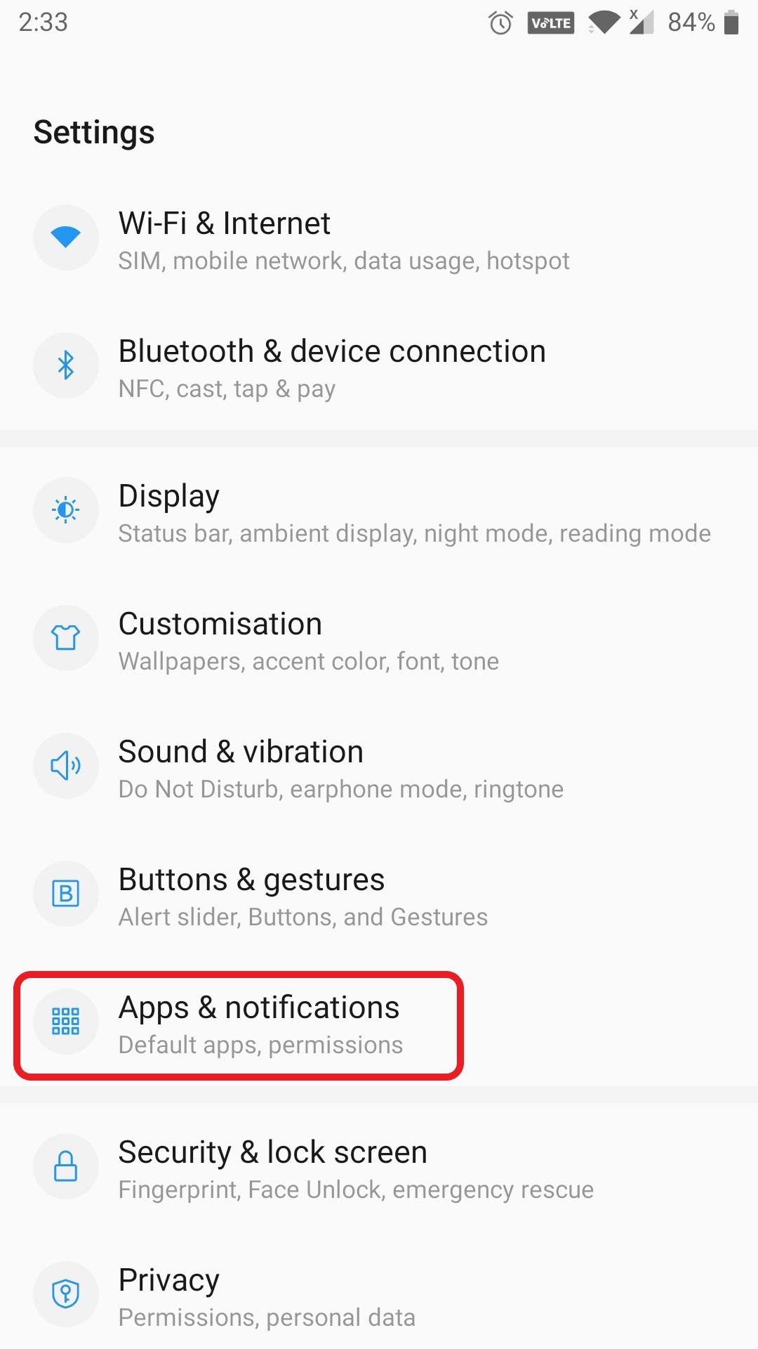 Apps & notifications