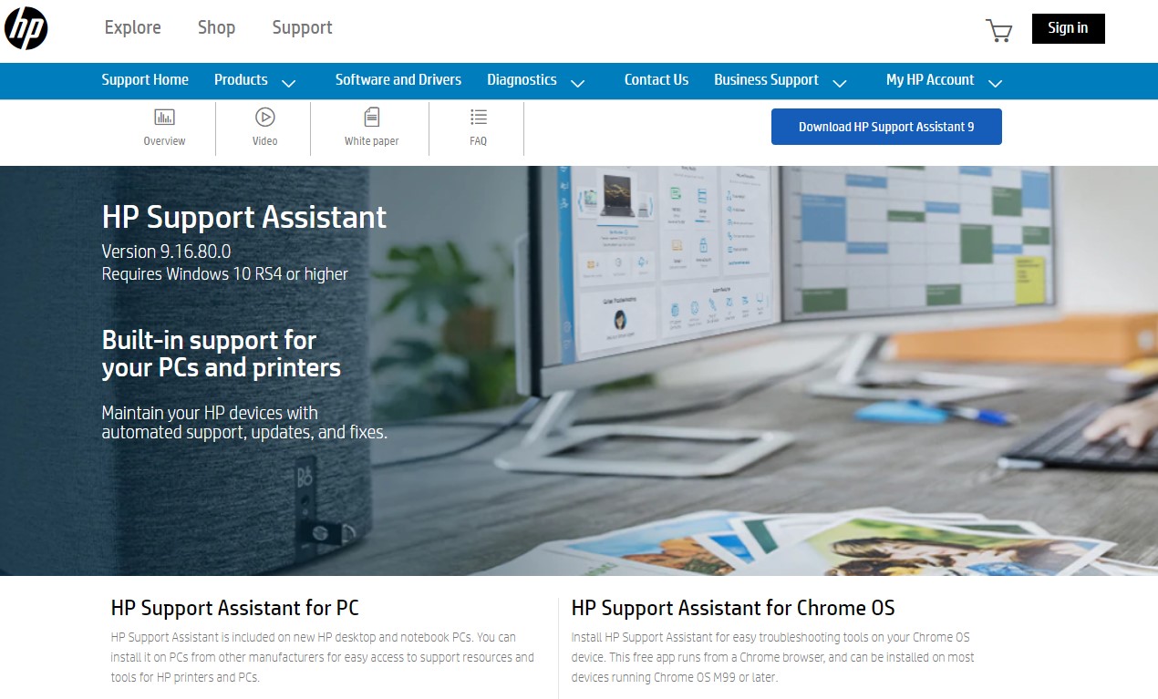 hp support assistant