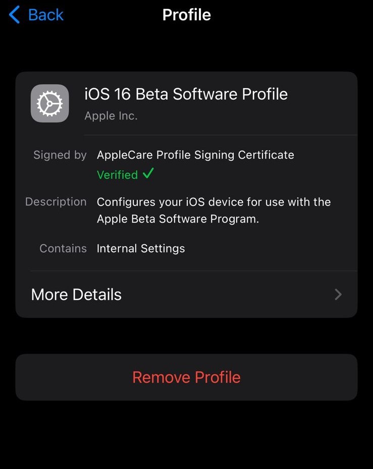 beta profile verified