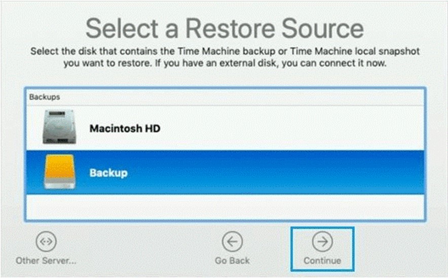 select restore source