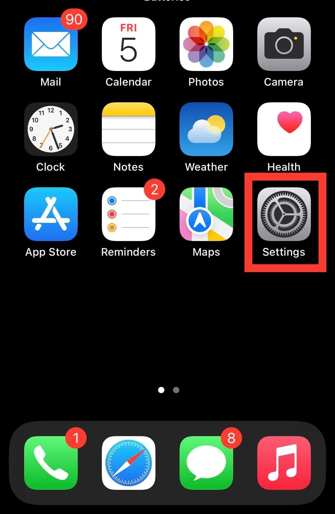 iPhone Screen Layout