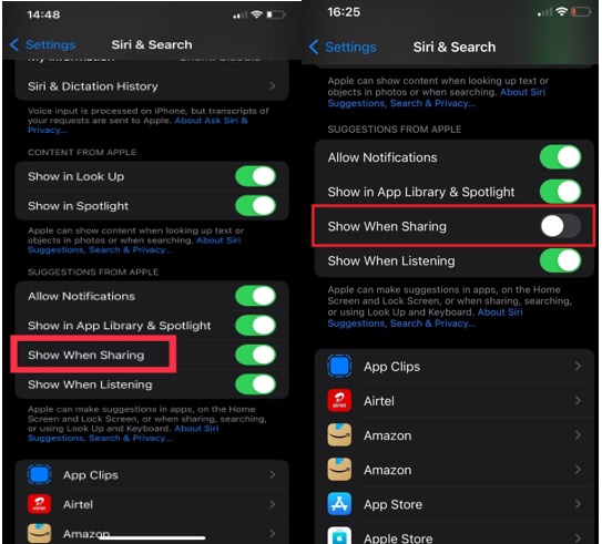 iphone sharing setting