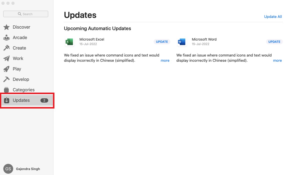 macOS Ventura updates