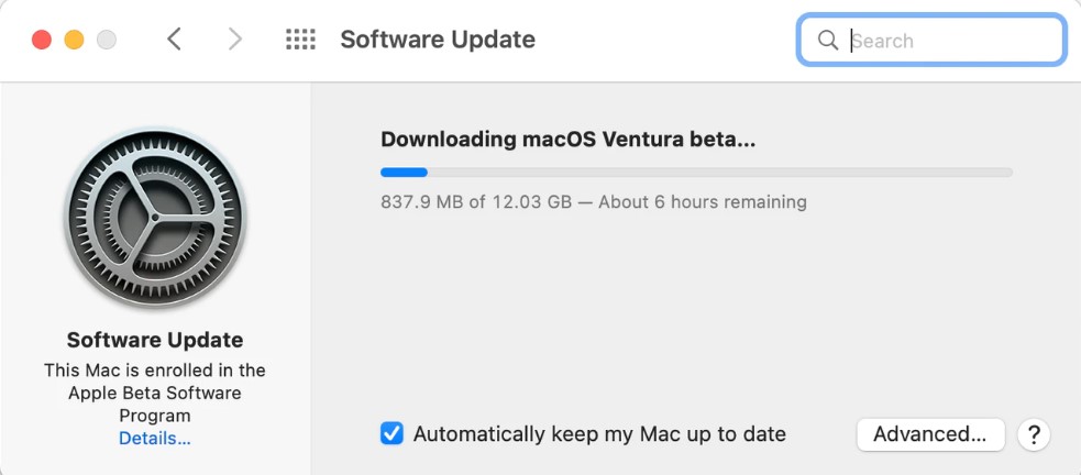 macOS software update