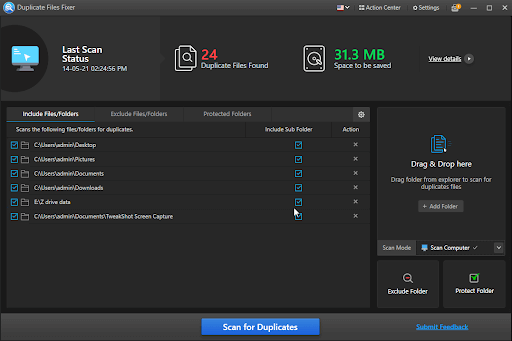 Duplicate files fixer
