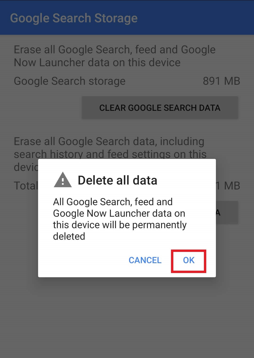 delete all data