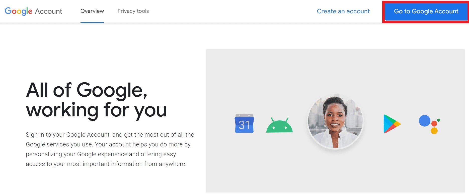 google account setting