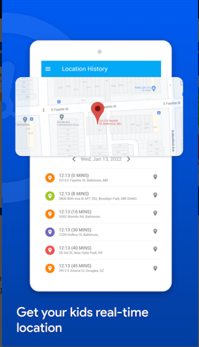 Location Tracking on Family Time Parental Control App