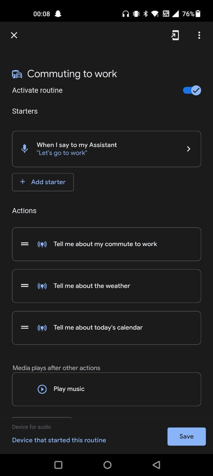 Commuting to work routine