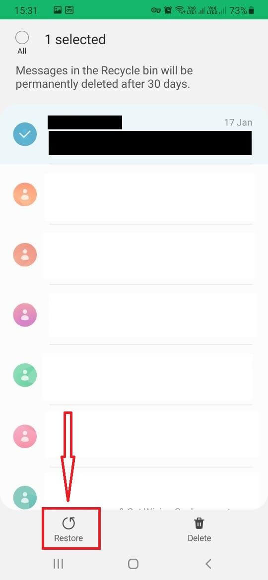 How to recover texts