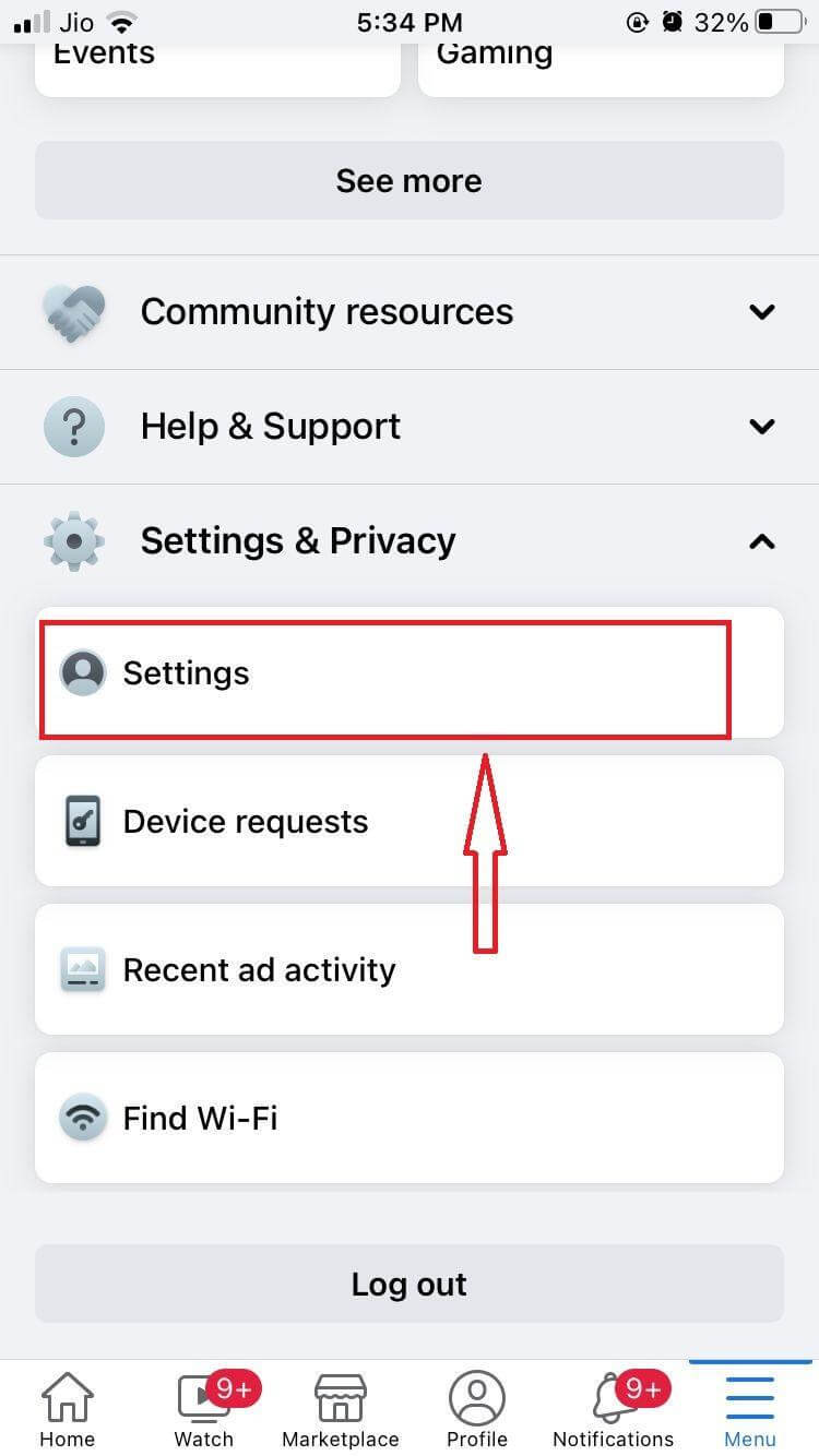 Go to settings