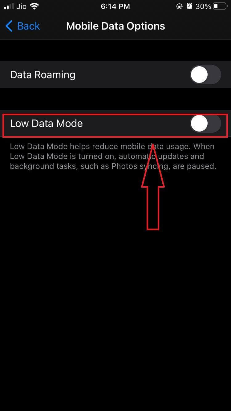 Low data mode