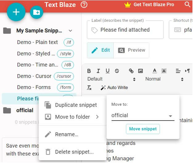 text blaze tool