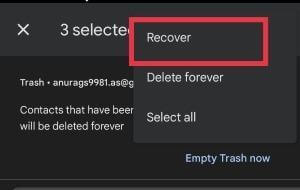 Recover data