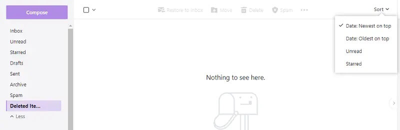 recover yahoo email from Trash folder