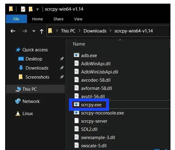 Scrcpy software