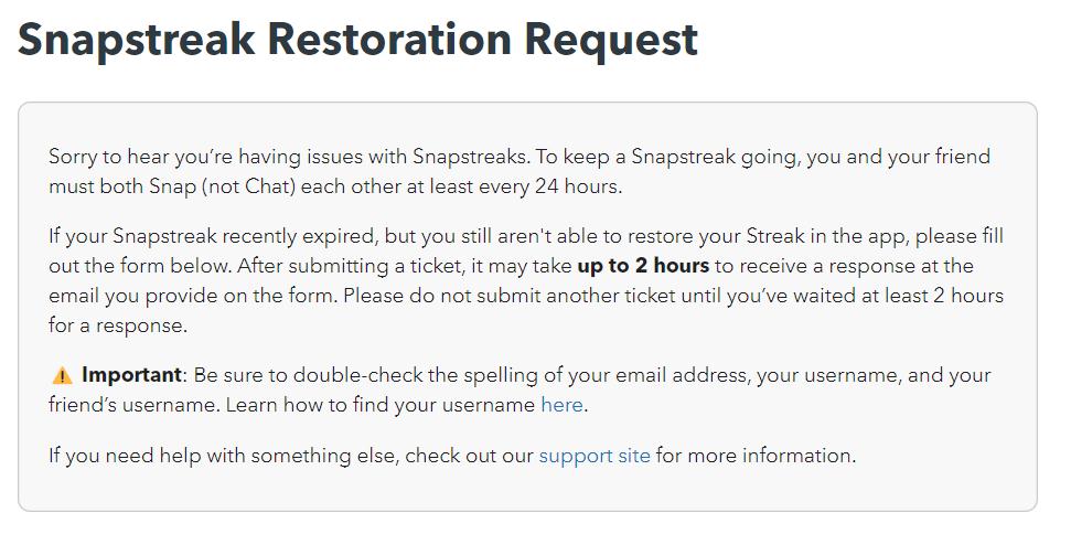 Snapstreaks are eligible for restoration