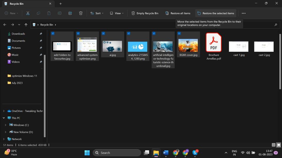 select the media files