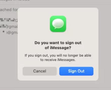 Sign Out option