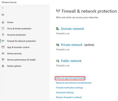 Windows Defender Firewall