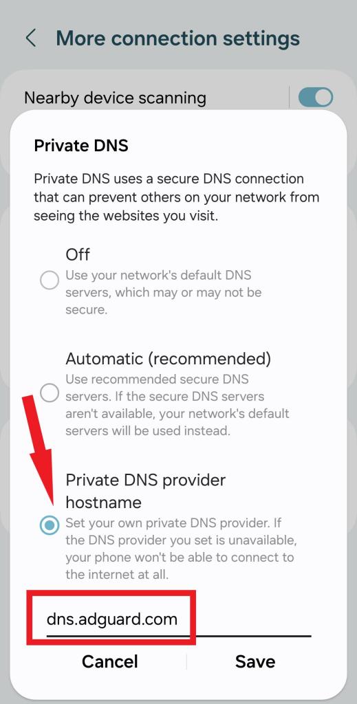 chosen DNS ad blocker