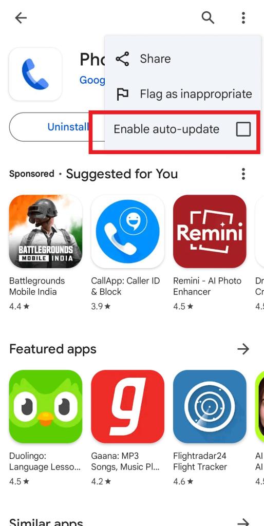 Enable auto-update option