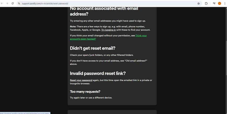 No account associated
