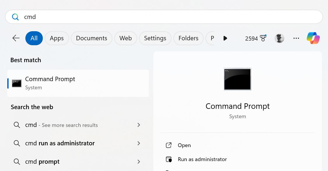Run as administrator cmd