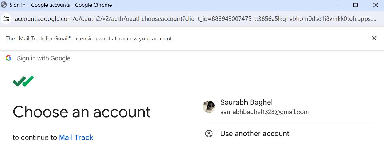 Select your Email ID to sign in