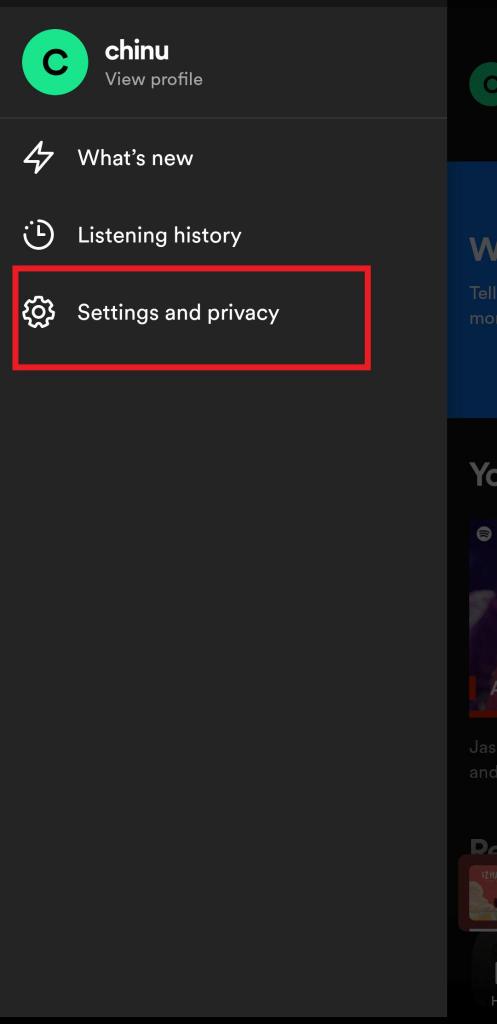 Settings and Privacy