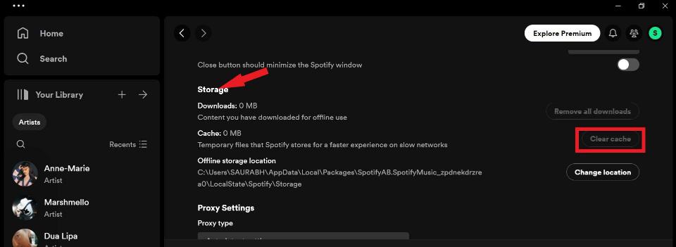 click on Clear cache