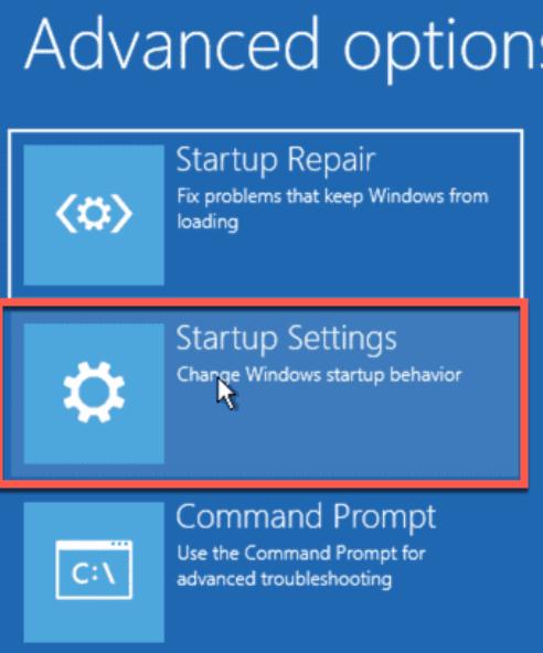 click on Startup Settings
