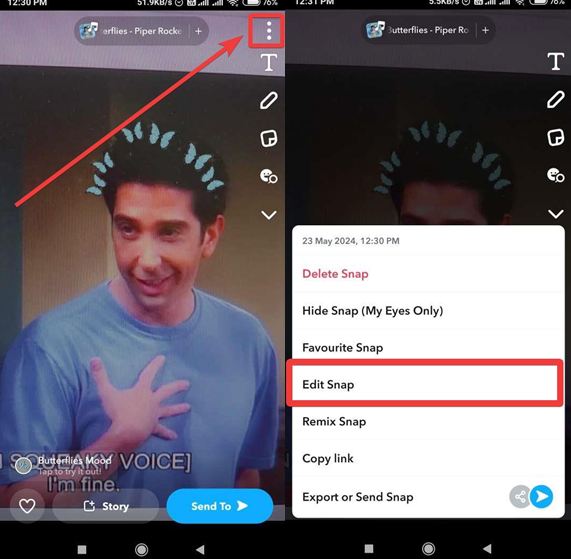 edit snap option