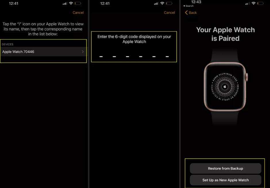 pairing code displayed
