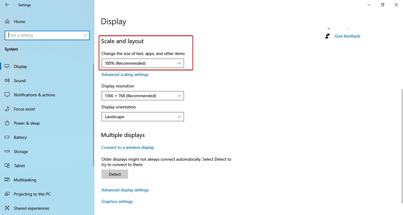 Change display Scale and Layout