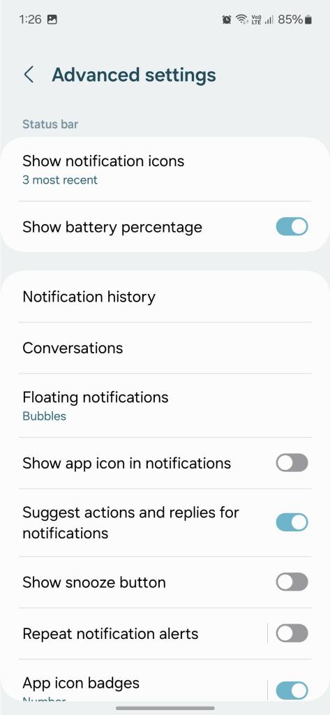 Notification history