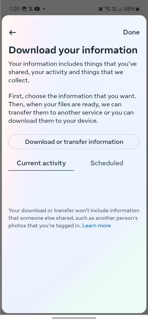 transfer information